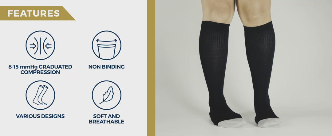 Pembrook Bamboo Light Compression Socks: 3 Pairs  | 8-15 mmHg