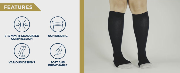 Pembrook Bamboo Light Compression Socks: 3 Pairs  | 8-15 mmHg