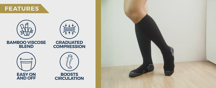Pembrook Plus Size Compression Socks for Women Wide Calf - 3 Pairs, 20-30mmHg