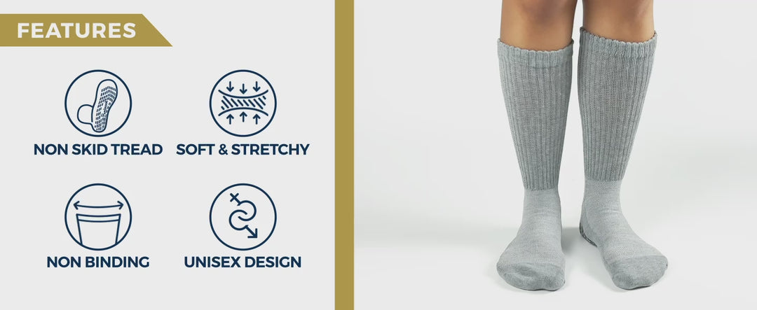 Pembrook Diabetic Socks with Grippers: 6 Pairs | 12 colors