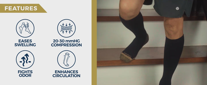 Pembrook 3 Pairs Copper Mens Compression Socks 20-30 mmHg.