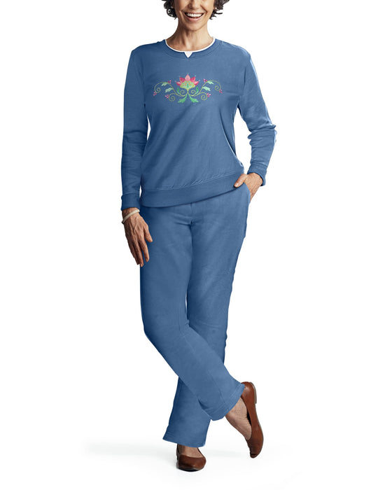 Pembrook Womens Sweat Suits Two-Piece - Ladies Sweatsuits Sets | Embroidered Fleece Sets for Women 2 Piece