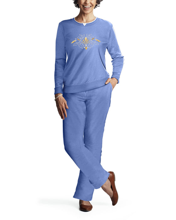 Pembrook Womens Sweat Suits Two-Piece - Ladies Sweatsuits Sets | Embroidered Fleece Sets for Women 2 Piece