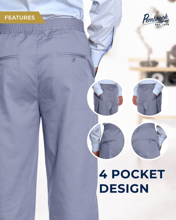 Pembrook Mens Elastic Waist Pants for Seniors - Adaptive Mens Pants for Elderly | Elastic Waist Pants for Men