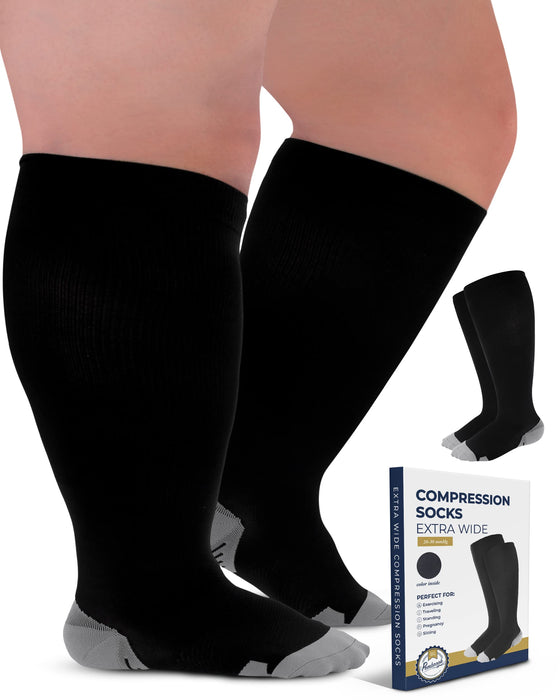  HGRTYXS Plus Size Compression Socks for Women Men Wide Calf, Compression  Socks 2XL Circulation 20-30mmHg Support Knee High Stockings : Clothing,  Shoes & Jewelry