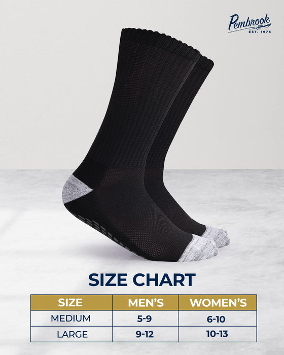 Pembrook 6 Pairs Diabetic Socks with Grippers for Men & Women - 12 Colors Neuropathy Socks for Women | Edema Socks
