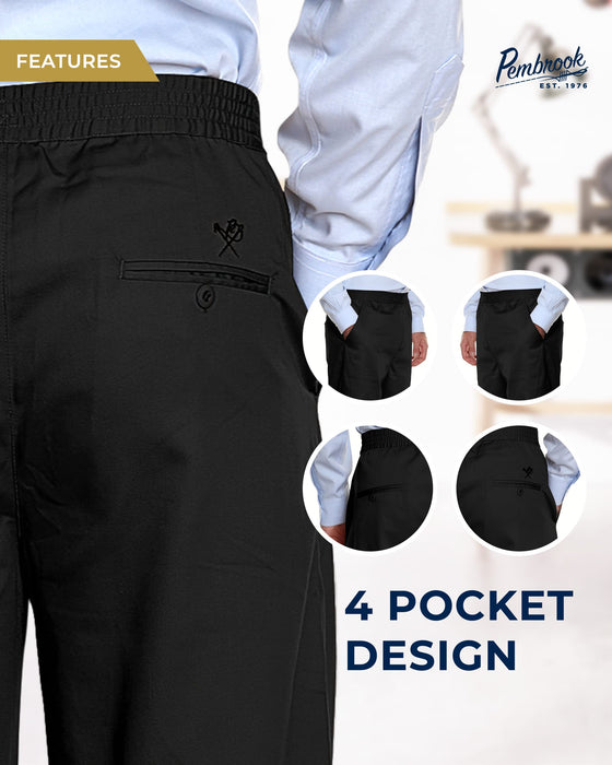 Pembrook Mens Elastic Waist Pants for Seniors - Adaptive Mens Pants fo