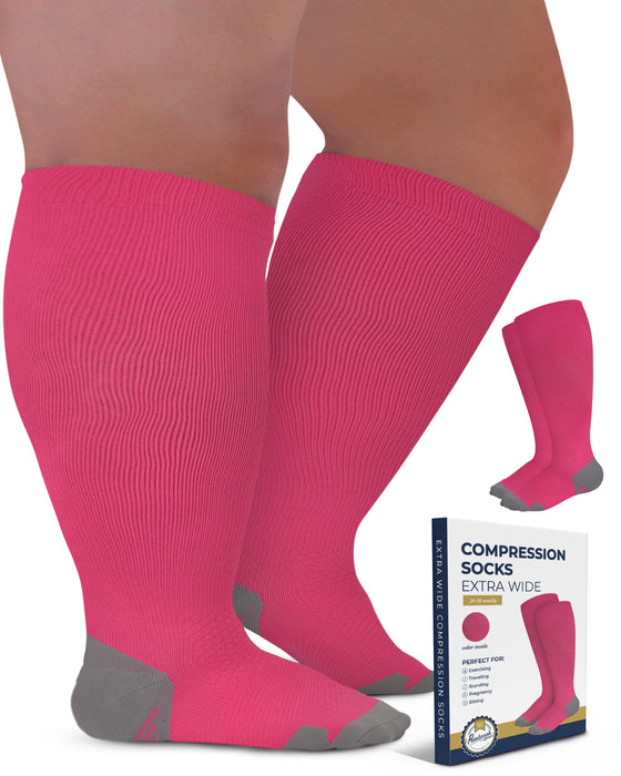 S M L XL 2XL 3XL 4XL Wide Calf Plus Size Compression Socks Women