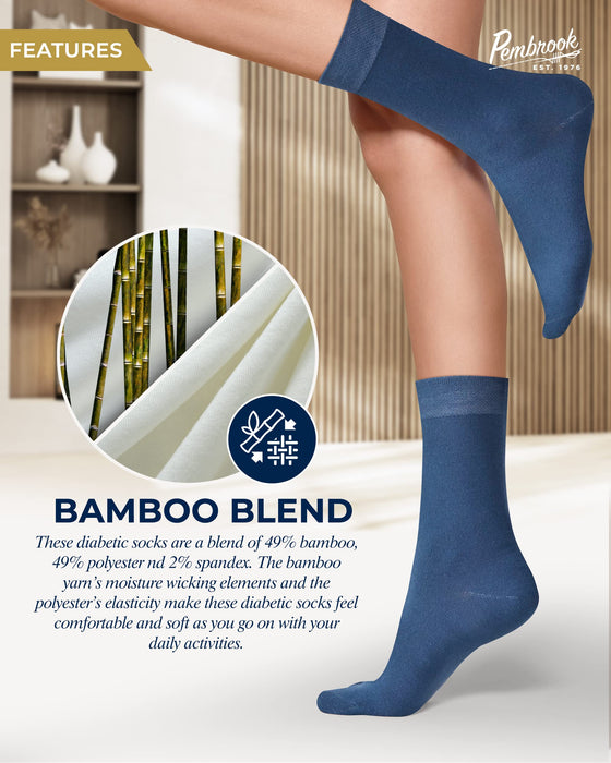Pembrook Bamboo Womens Dress Socks - 4 Pairs Crew Womens Trouser Socks | Dress Socks Women | Bamboo Socks Womens