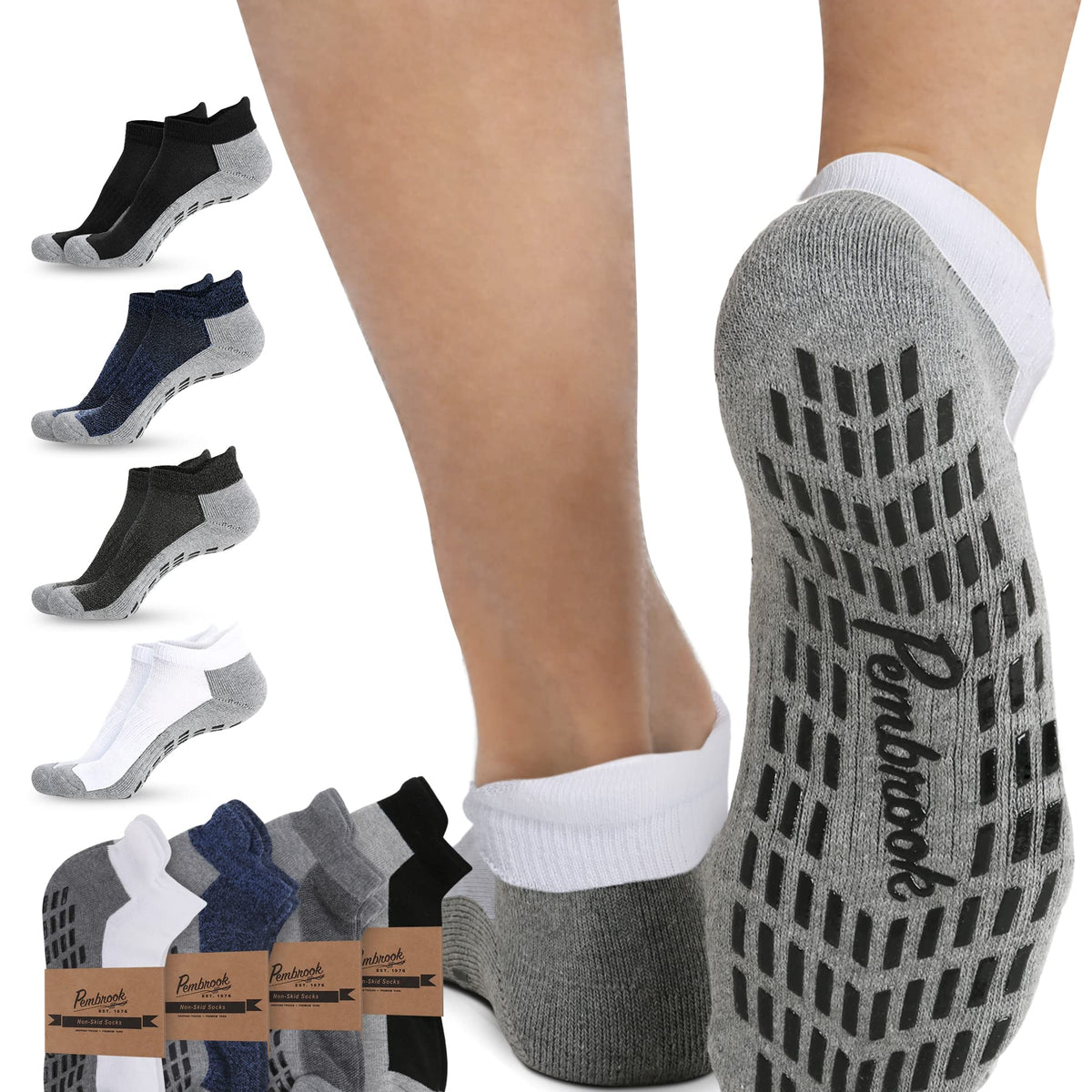 5 Pairs Non Slip Grip Socks For Women Men Yoga Pilates Hospital Slipper  Socks