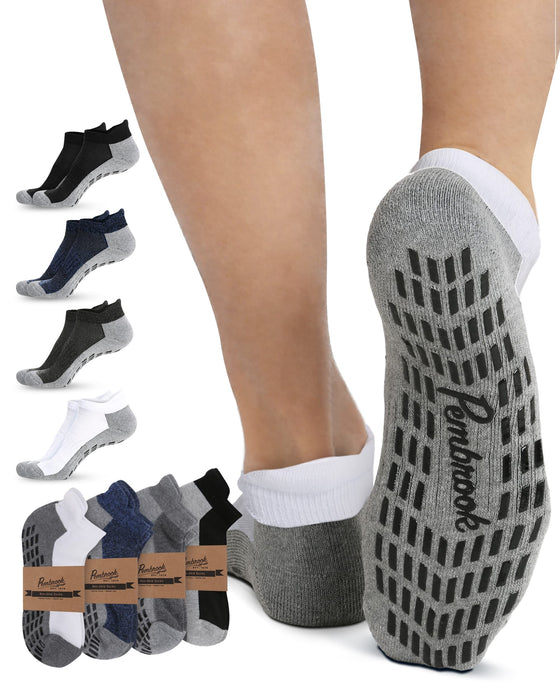 4 Pairs Yoga Socks Non Slip Skid Pilates Barre Grip Socks With