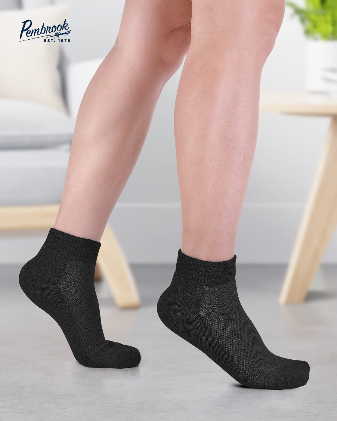 Pembrook Diabetic Ankle Socks for Men and Women 6 Pairs Low Cut Seam