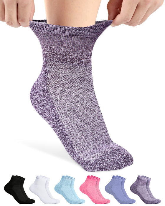 Bamboo Diabetic Socks for Men & Women - 6 Pairs Ankle Length Mens Diabetic Socks | Bamboo Socks Womens | Diabetes Socks