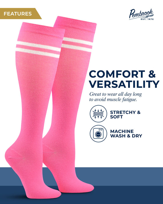 Pembrook Womens Compression Socks 6 Pack | 8-15 mmHg Graduated Support Compression Stockings for Women