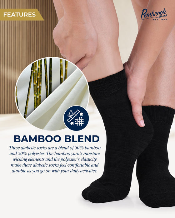 Bamboo Diabetic Socks for Men & Women - 6 Pairs Ankle Length Mens Diabetic Socks | Bamboo Socks Womens | Diabetes Socks