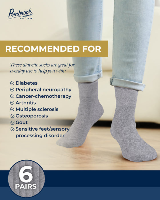 Bamboo Diabetic Socks for Men & Women - 6 Pairs Ankle Length Mens Diabetic Socks | Bamboo Socks Womens | Diabetes Socks