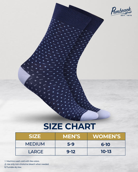 Pembrook Diabetic Dress Socks for Men - 4 Pairs Odor Free Stylish Diabetic Socks for Men Work | Mens Diabetic Socks Casual