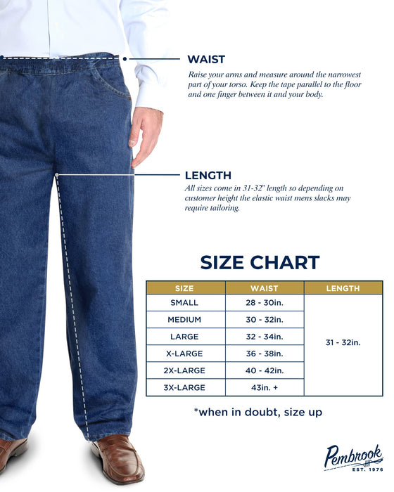 Pembrook Mens Elastic Waist Pants for Seniors - Adaptive Mens Pants for Elderly | Elastic Waist Pants for Men