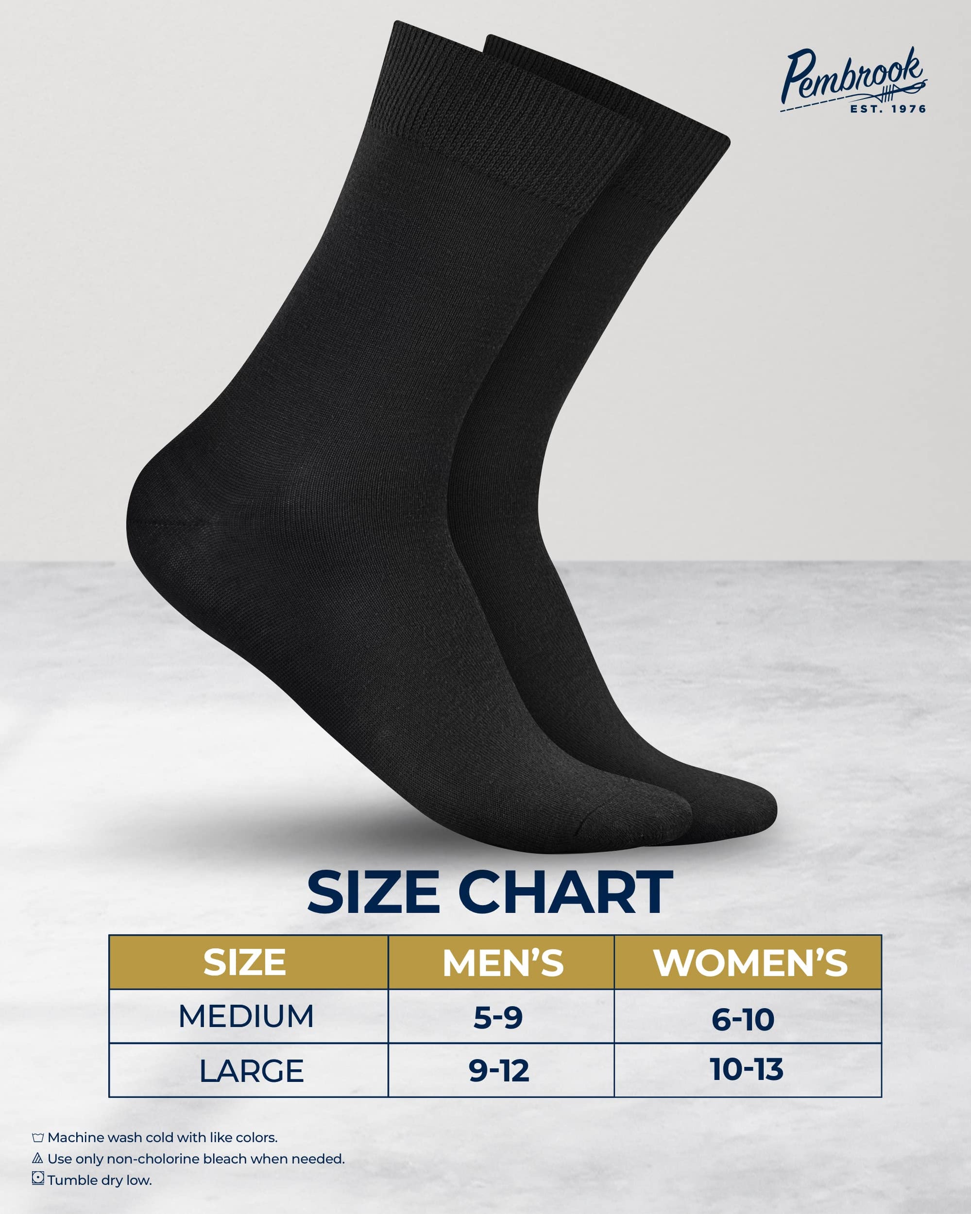 Pembrook Diabetic Dress Socks for Men 4 Pairs Odor Free Stylish Diab