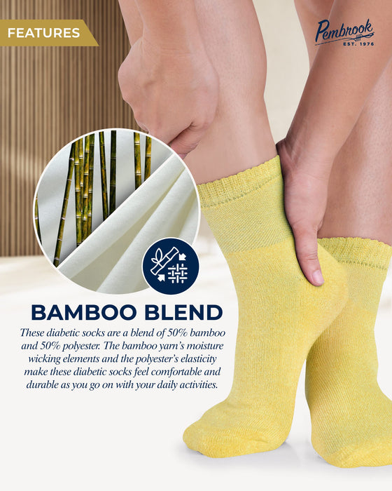 Bamboo Diabetic Socks for Men & Women - 6 Pairs Ankle Length Mens Diabetic Socks | Bamboo Socks Womens | Diabetes Socks