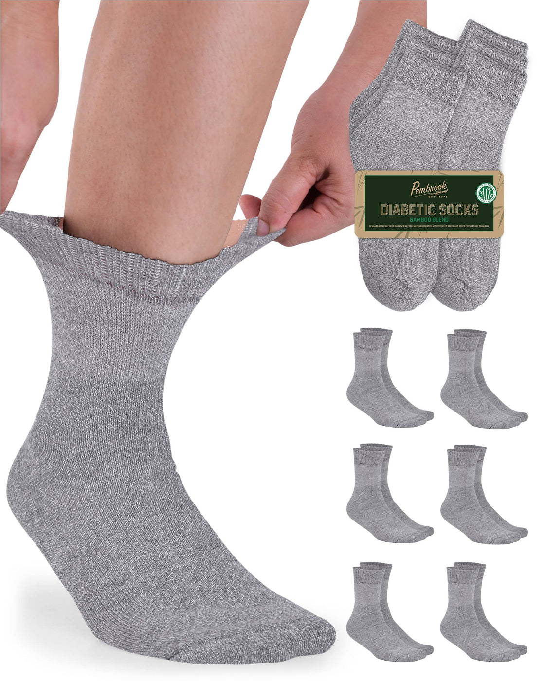 Bamboo Diabetic Socks for Men & Women 6 Pairs Ankle Length Mens Diab